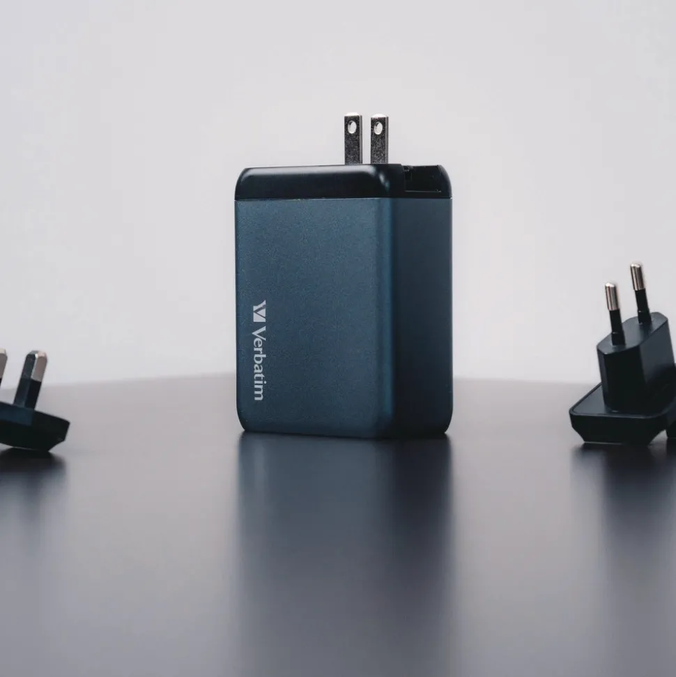 Verbatim 200 Watts 4-Port GaN Wall Charger - Black/Gray