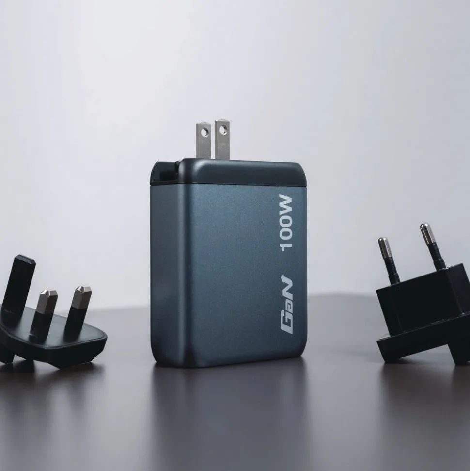 Verbatim 100 Watts 4-Port GaN Wall Charger - Black/Gray