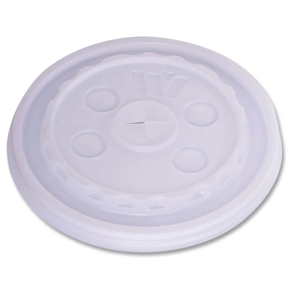 WinCup 221935 Slotted Plastic Lids for 12 oz to 24 oz Cold Cups and Bowls - Translucent (1000/Carton)