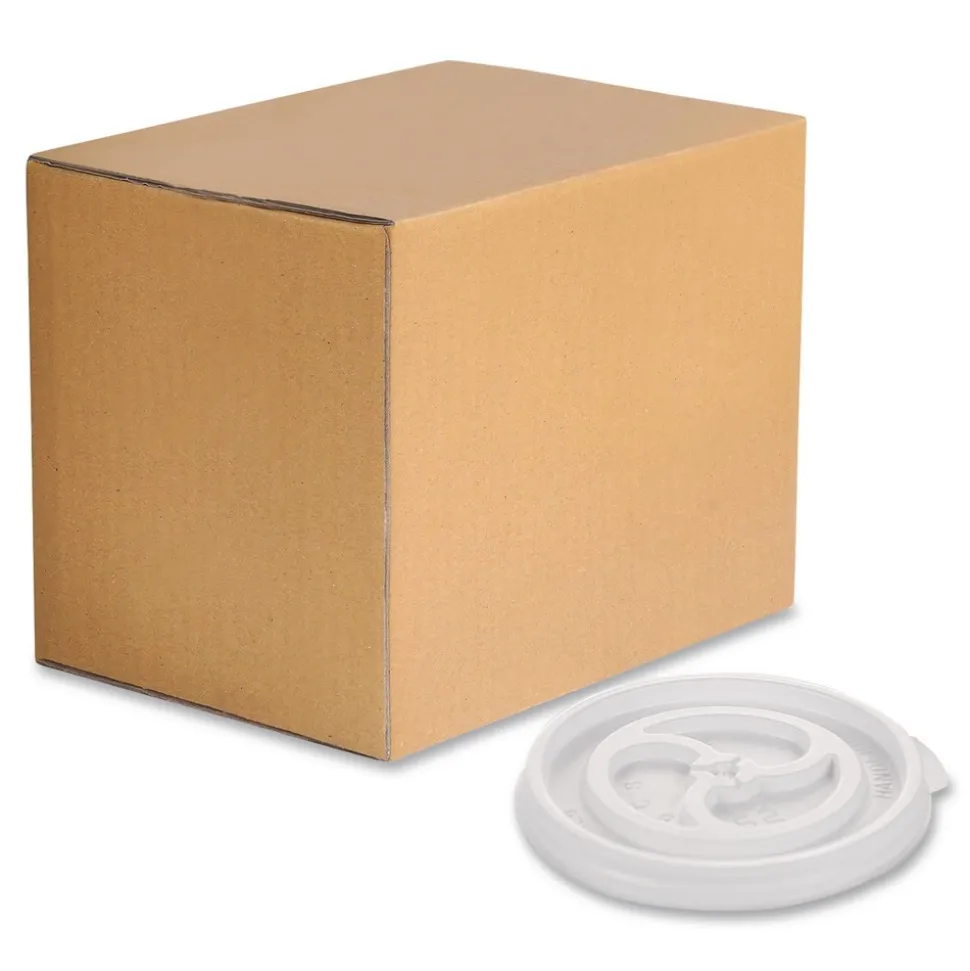 WinCup Slotted Plastic Lids for 8 oz to 10 oz Hot Cups and Bowls - White (1000/Carton)