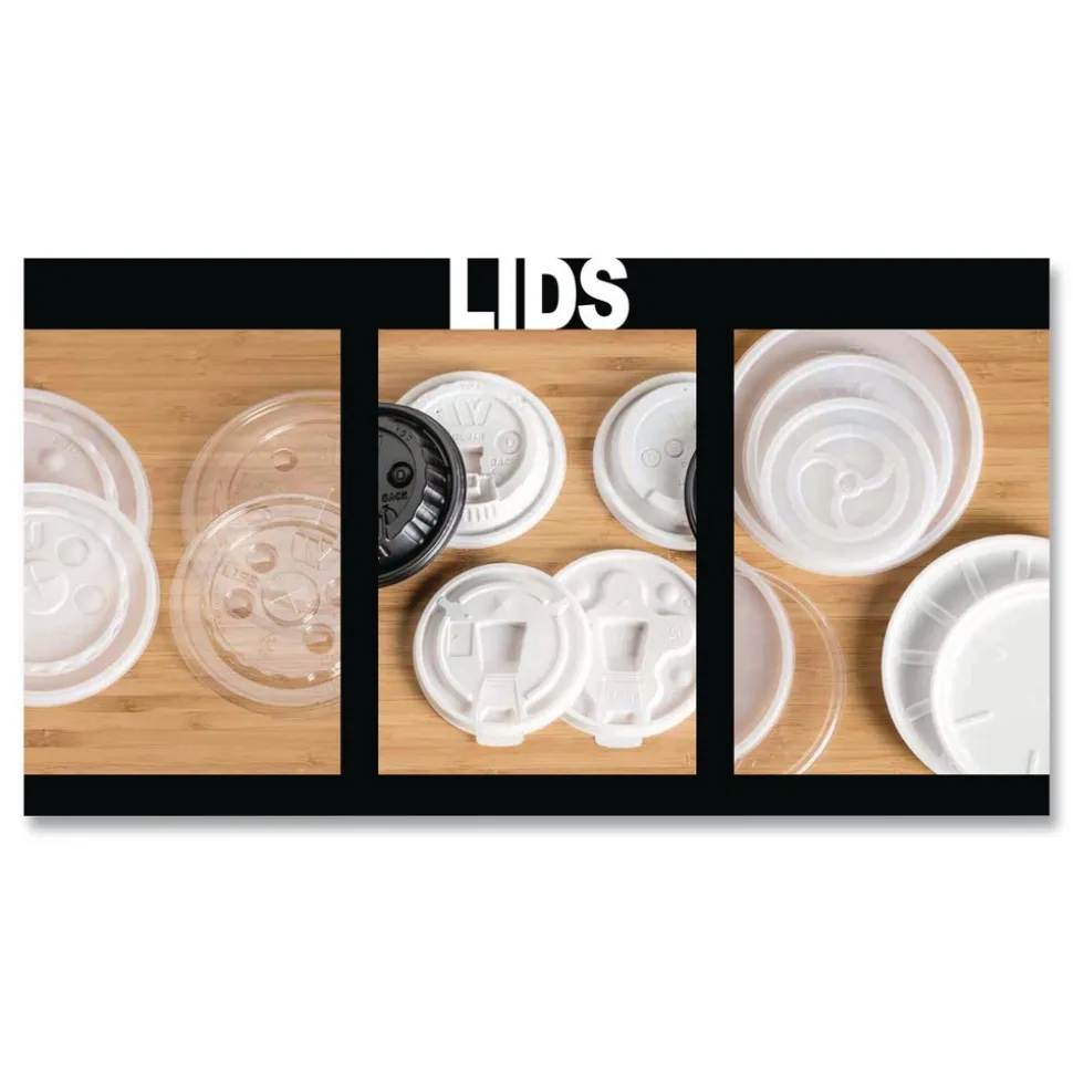 WinCup Dome Plastic Lids for 12 oz to 24 oz Hot Cups and Bowls - White (1000/Carton)