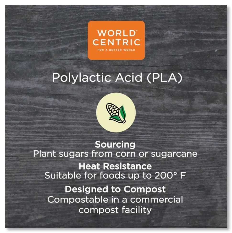 World Centric 10 oz PLA Plastic Cold Cups - Clear (1000/Carton)