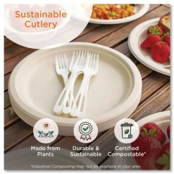 World Centric SP-CS-3 3 in. PLA Compostable Cutlery Tasting Spoon - White (3000/Carton)