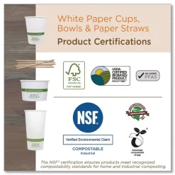 World Centric 8 oz. Double Wall Paper Hot Cups - White (1000/Carton)