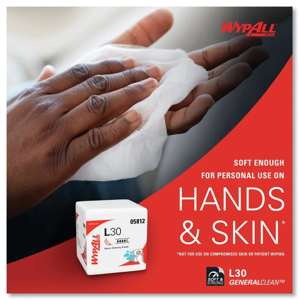 WypAll L30 Quarter Fold 12.5 in. x 12 in. Towels (90/Polypack, 12 Polypacks/Carton)