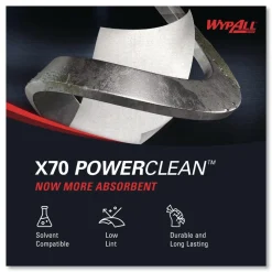 WypAll X70 1/4-Fold 12-1/2 in. x 12 in. Cloths - White (76/Pack 12 Packs/Carton)