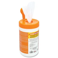 2XL 6 in. x 8 in. 1-Ply Food Service No Rinse Surface Sanitizing Wipes - White (6/Carton)