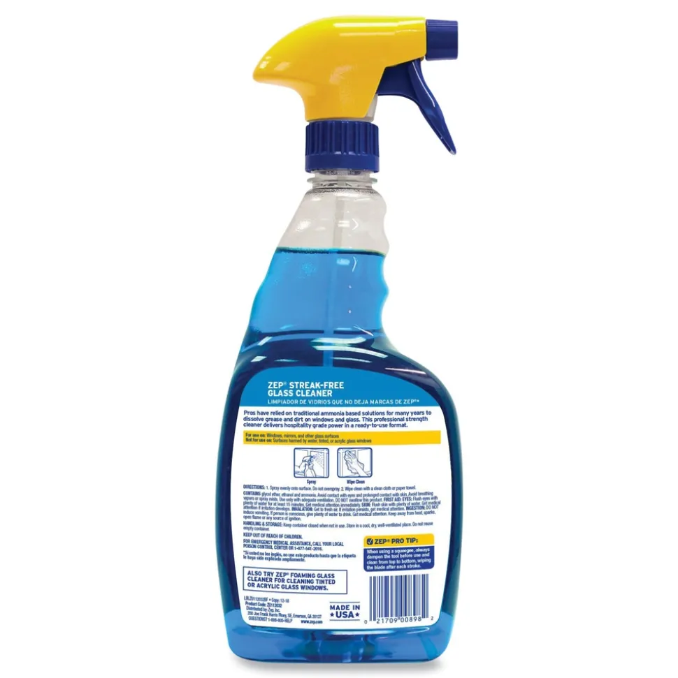 Zep Commercial 32 oz. Spray Bottle Streak-Free Glass Cleaner - Pleasant Scent (12/Carton)